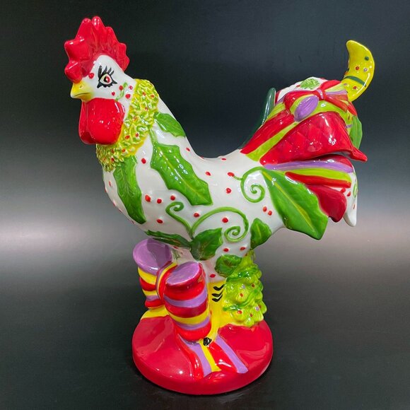 Christmas Poultry in Motion Rooster “HOLLY DAYS” Sharon Neuhaus - Picture 1 of 9